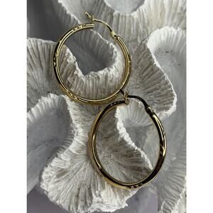 SLC 925 Sterling Silver Gold Plated Hoop Earrings
